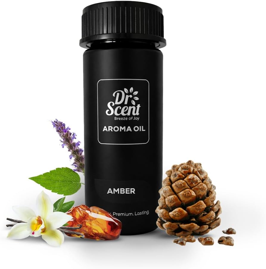 Dr Scent Breeze of Joy Amber Diffuser Aroma Oil – Patchouli, Amber & Vanilla with Cedar Wood Notes – Perfect for Home, Office, Gym & School – Made in the UK (170ml)