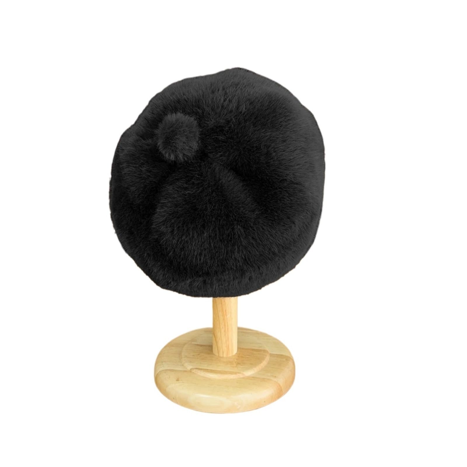 Béret en peluche épaisse pour femme un look vintage rétro cocooning