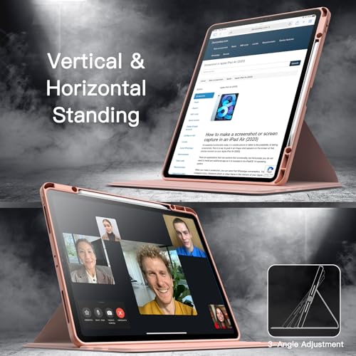 Image of JETech 360 Rotating Case for iPad Pro 12.9 inch 6 /5 /4 /3, Rose Gold