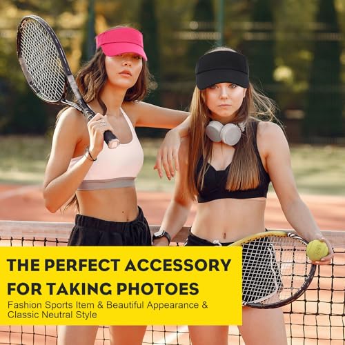 Image of Silkfly 50 Pack Sun Visor Caps Adjustable Sports Athletic Cap UV Protection Sun Visor Hat Men Women Tennis