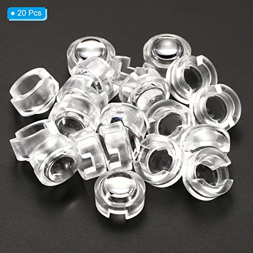 Image of PATIKIL 13mm LED Convex Lens, 20 Pack 30 Degree Beam Angle Acrylic LED Optical Convex Condenser Lens for 1W 3W LED Lamp Beads Infrared Cameras, Transparent