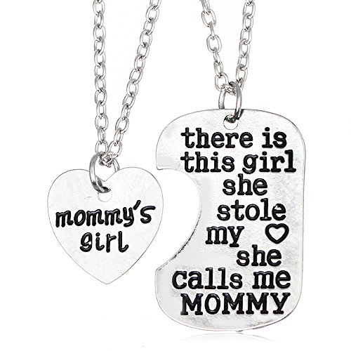 Hay esta Chica Ella Stole My Heart  fancyus Beautiful 2 Parte Mommy & Hija  Collar día de la Madre y regalo para el día de Acción de Gracias