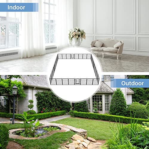 Image of BestPet | Dog Playpen | 32 Inch, 32 Panels | Heavy Duty Metal Pet Exercise Pen | Indoor Outdoor Fence Panels | Rust-Resistant, Removable, Tool-Free Setup | Anti-Skid, Expandable Design