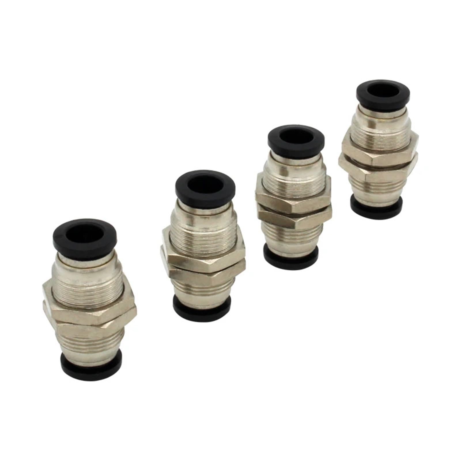 10Pcs/lot PM4 PM6 PM8 PM10 PM12 PM14 PM16 Quick Connector Bulkhead Straight Pneumatic Fittings(PM10)