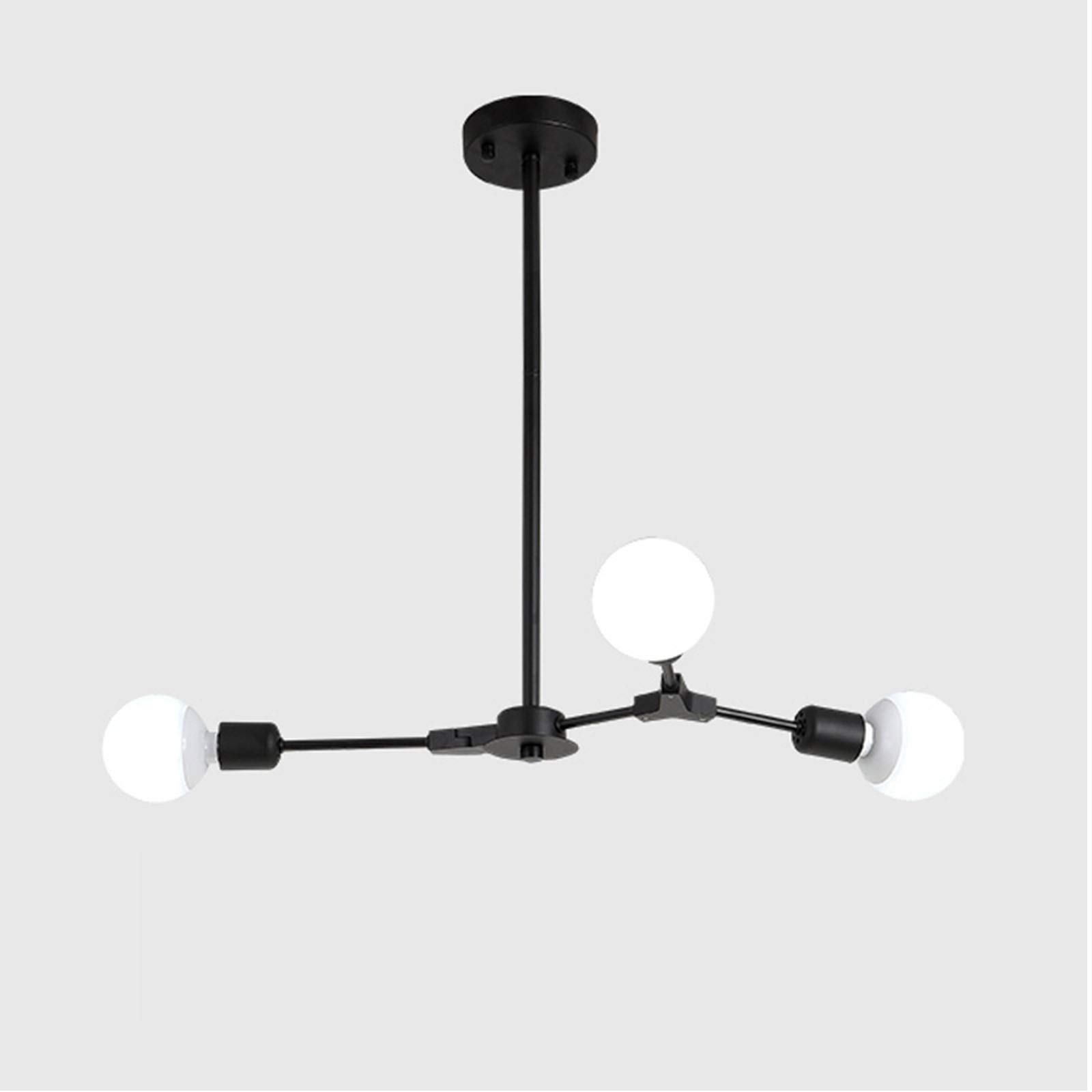 CSXSXAUO Modern Chandeliers Ceiling Lamp Light Fixture,Adjustable Height Pendant Fixture for Aisle Corridor Balcony Bar Stairwells Room-Black 3 Lights Commemoration Day vision
