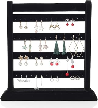 Simple Jewelry Display Stand Creative Jewelry Rack Display Holder Stand With Hooks for Earrings Necklaces Bracelets Watches And Rings Earring Display Stand Vanity Storage