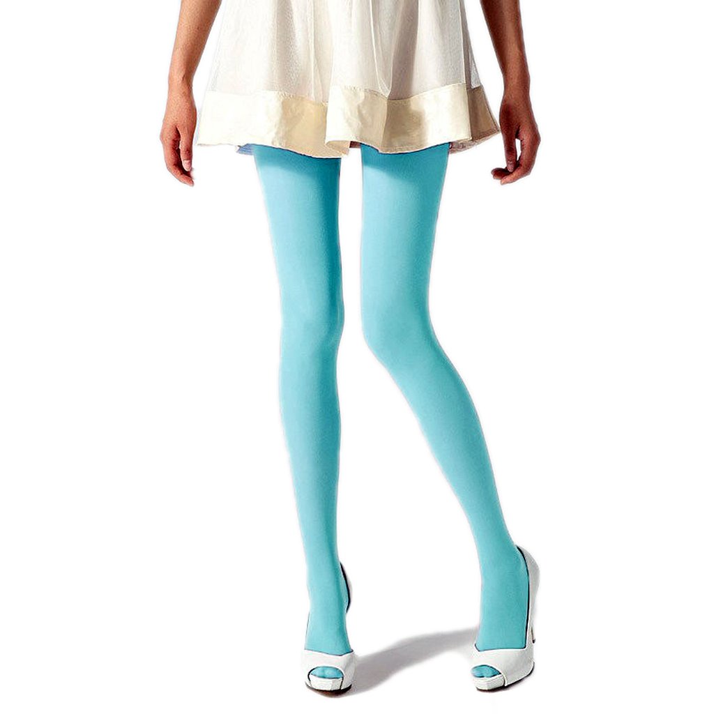 18MM Classic Opaque Tights 80D Candy Colors Women Stockings Leggings Tights (Sky Blue)