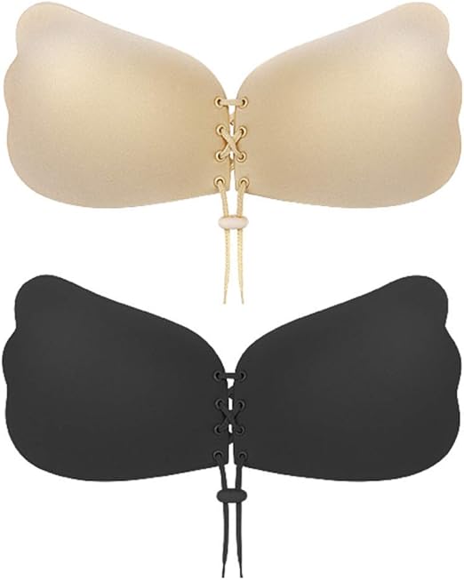 MAKEZTSD Sticky Push Up Bra, Strapless Adhesive Bra 100 Invisible Backless Bra Comfortable