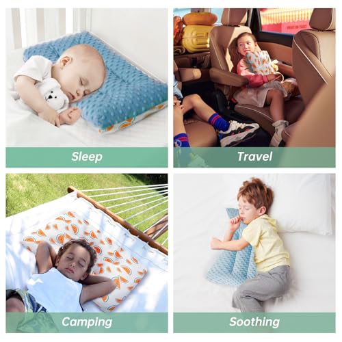 Image of 1Pc Toddler Pillow,Breathable and Skin-Friendly,Machine Washable,100% Cotton Cute Kids Pillows for Sleeping,Kids Sleeping Pillow for 2-6 Year Old,19X11inches