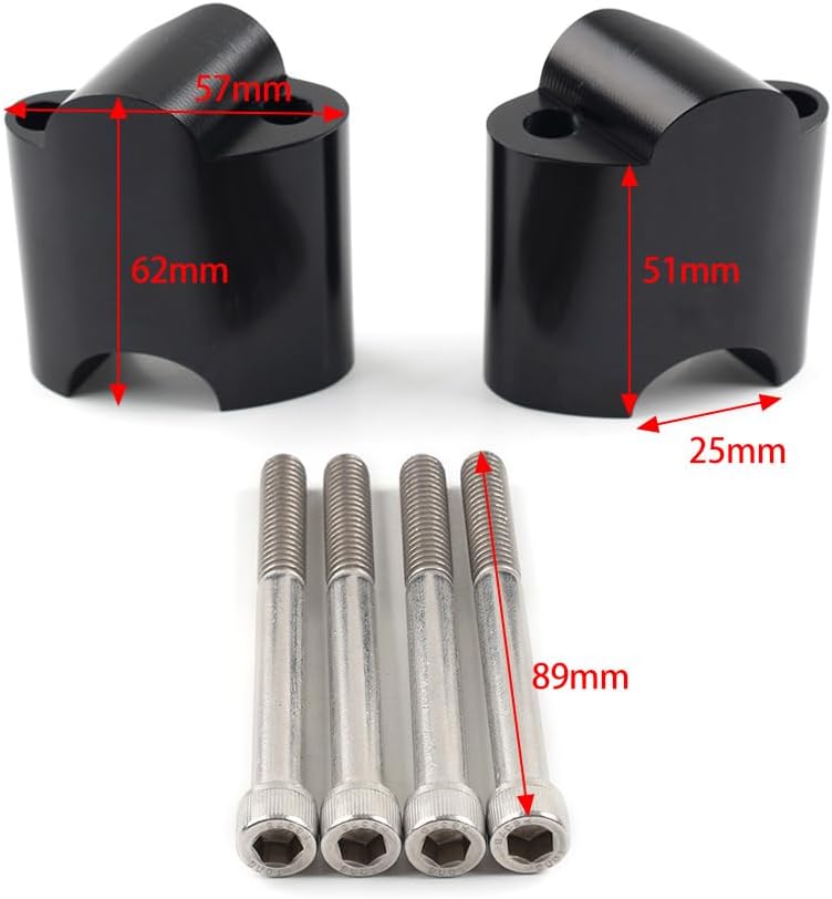 GZYF Handlebar Rise 2" Clamp Risers Mount Extension Kit CNC Chrome for Harley for Sportster 48 XL1200X/XL1200XS Special 2010+ Motorcycle