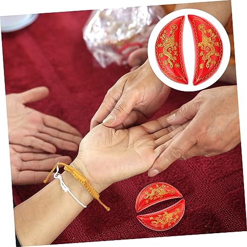 Taza de adivinación taoísta de madera y copas de feng shui rituales 3