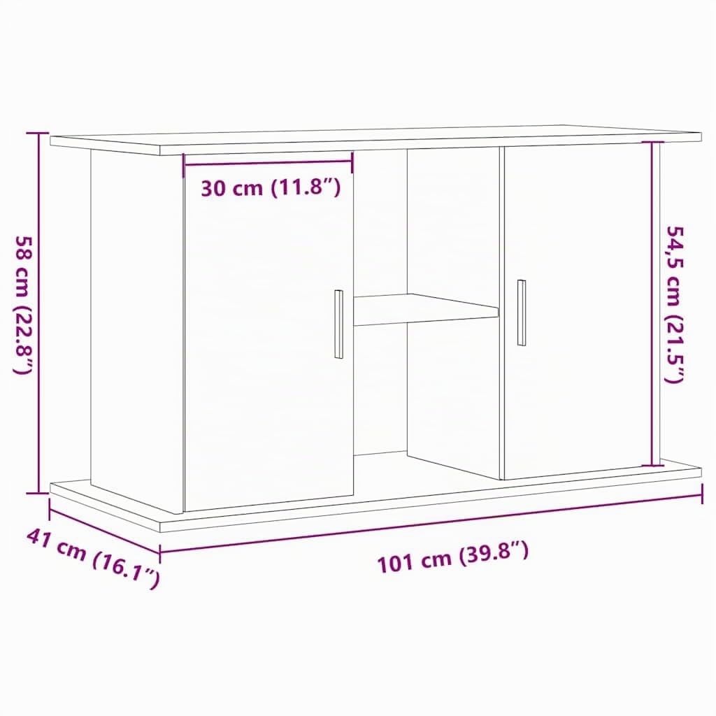 vidaXL Support pour Aquarium Vieux Bois 101x41x58 cm Bois d'ingénierie Armoire pour Aquarium