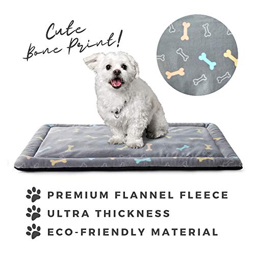 ALLISANDRO® Super Softe Warme und Weiche Decke für Haustier Hundedecke Katzendecke Fleece-Decke/Tier Schlafdeck (XL, Grau Bone Matte)