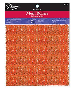 Diane Rodillos de malla para el cabello color naranja Tamaño 78 pulgadas de diámetro x 2-12 pulgadas de largo