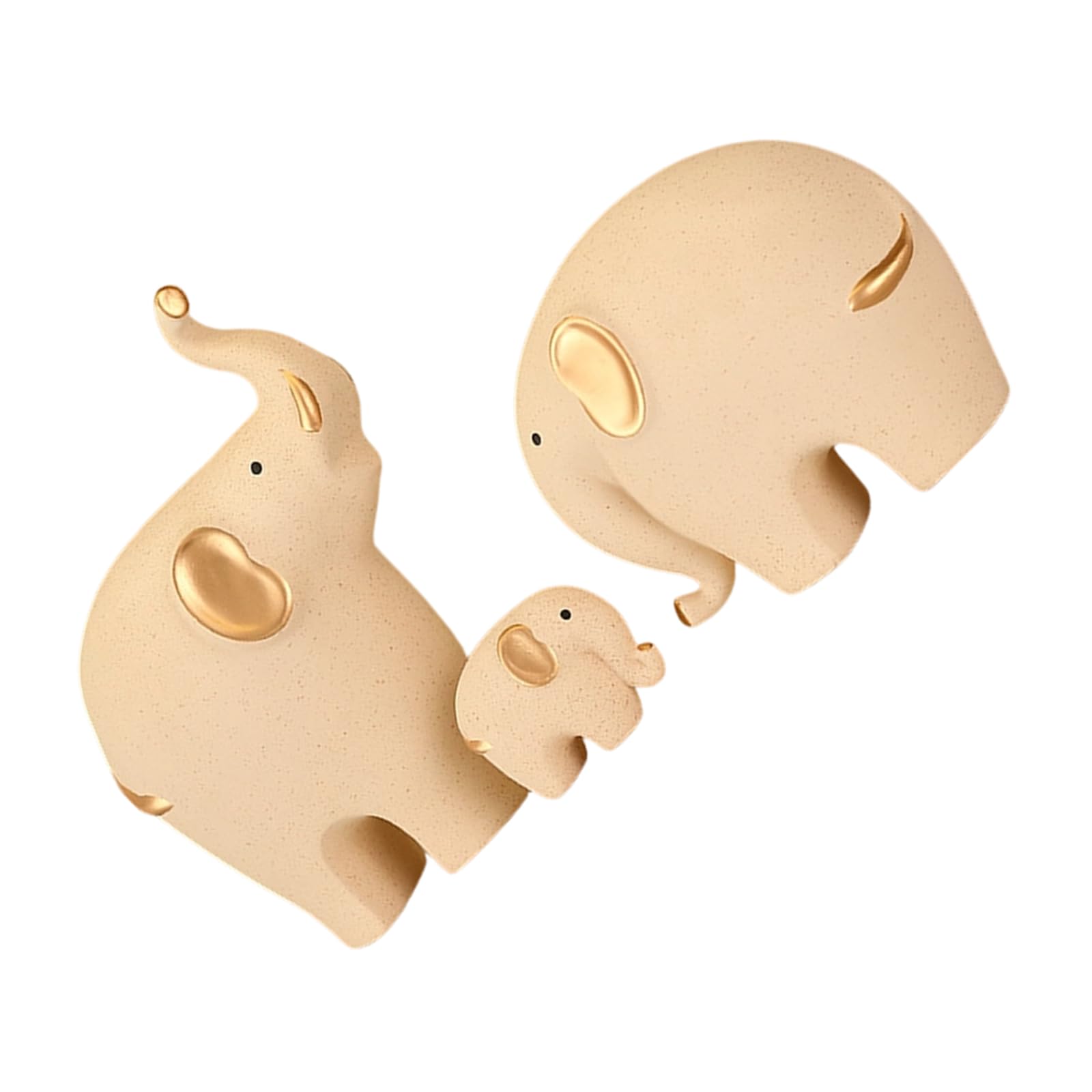Statua Famiglia Elefanti in Ceramica Figurina Mamma papà e Bambino Animale Arte Scultura in Porcellana Decorazioni per la casa per Soggiorno Figurina Elefante