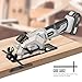 Inequalit Cordless Mini Circular Saw, 4-1/2 Inch 3400 RPM Circular Saw with Laser Guide, Rip Guides, 2 Blades (24T Wood + 60T Metal), Max Cutting Depth 1-11/16
