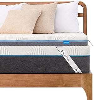 Inofia Sleep Memory Foam Mattress Topper Double Bed,3Inch LATEXCH Medium Firm Feel Mattress Topper for Back Pain with Removable Cover, CertiPUR-EU(135×190
