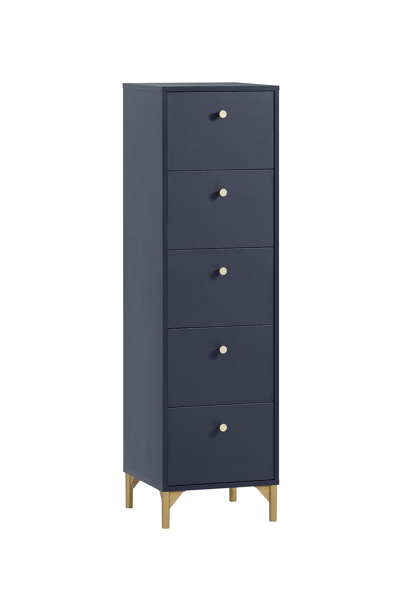 Schildmeyer Alfa 155477 - Cómoda color azul noche / dorado, 40 x 40 x 142 cm
