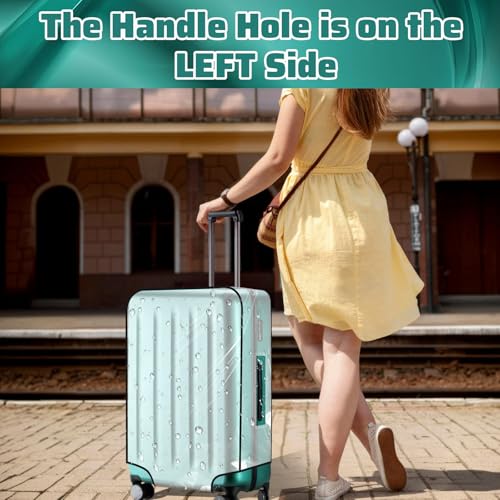 3 Pcs Clear Luggage Cover Protector, Thicken TSA Approved Suitcase Protector 20" PVC Waterproof Covers Transparent Luggage Protective Cover Case for Wheeled Suitcase3