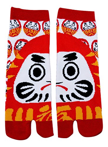 Samurai market Daruma Japanse teensokken, geluksbrenger, uniseks, maat 34-48, Samurai sokken