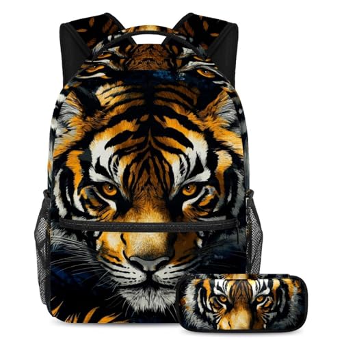 Sac à dos imprimé tigre sauvage colère 32 grand format