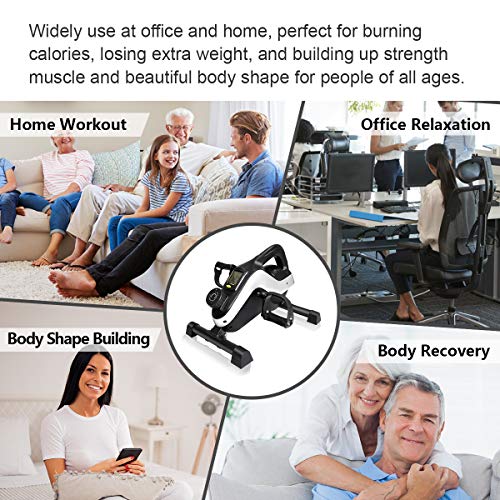 Under Desk Elliptical Machine Desk Bike Pedal Exerciser with Adjustable Resistance