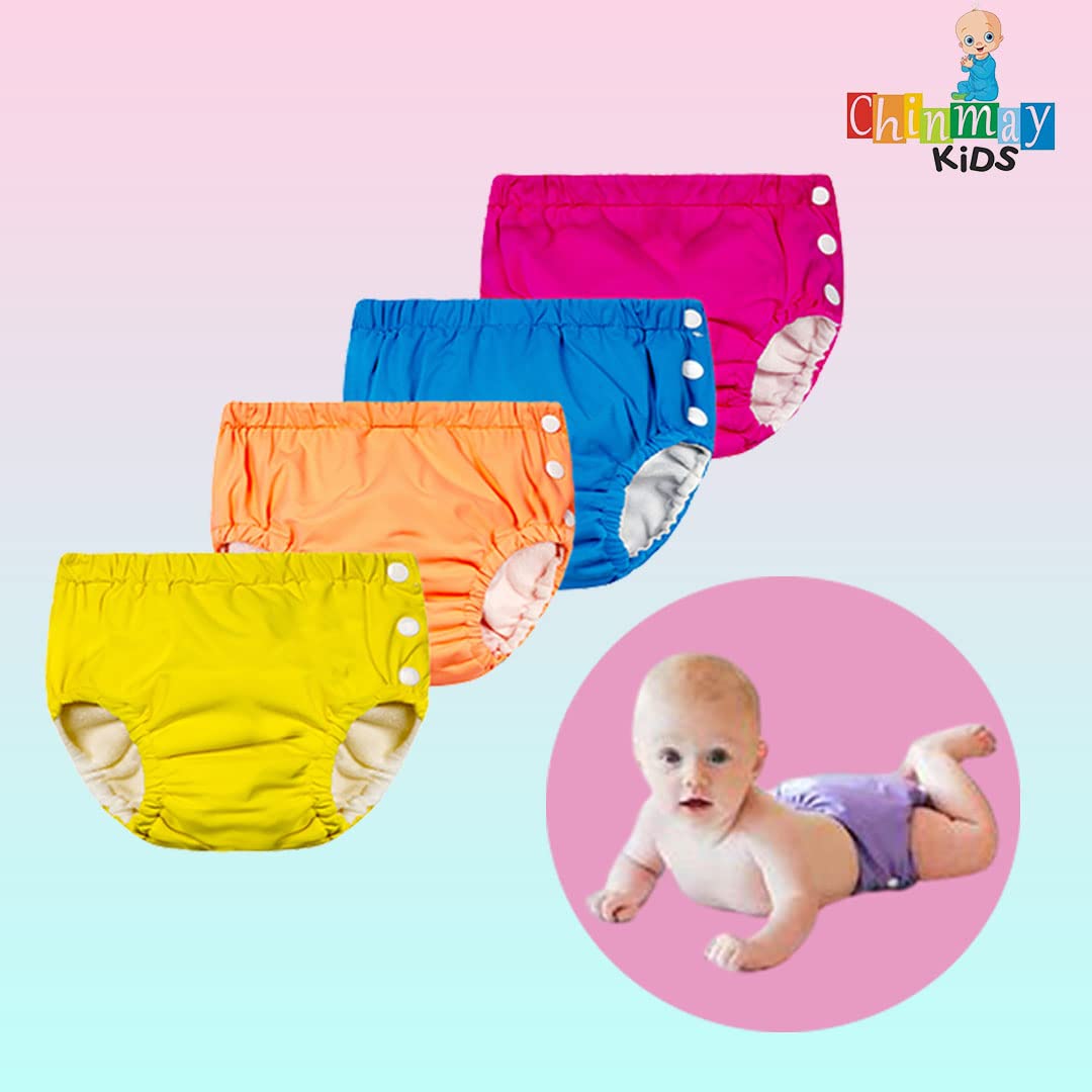 Chinmay Kids Combo of Baby Swim Diaper Waterproof Reusable Leakproof Adjustable Infant Pool Pant Boys Girls Swimsuit, Age Group - (4 months - 3 Years) (Pack of 2, Yellow- Green) 2