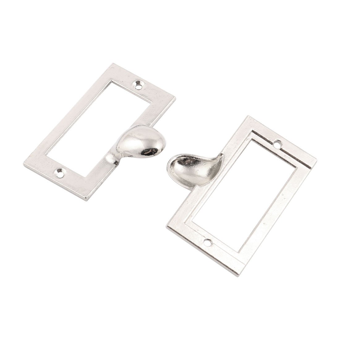 Sourcingmap Label Holder Pull Handles, Vintage Label Frame Drawer Knobs for Cabinet Cupboard Silvery 58x45mm Pack of 6 w Screws - Image 2