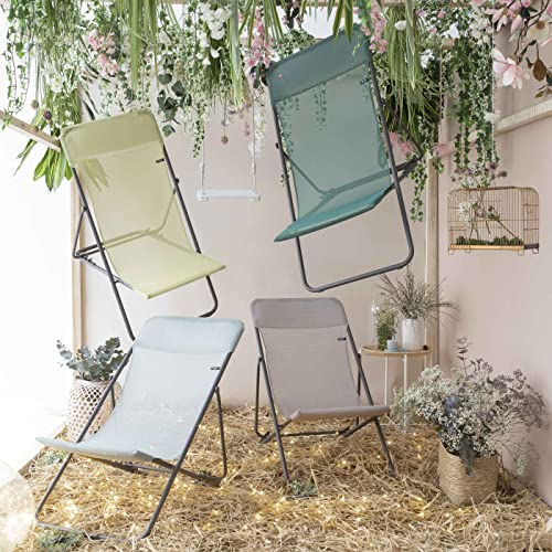 Lafuma Maxi Transat Folding Sling Chair (Magnolia Pink Canvas, Set Of 2) Foldable Adirondack W/ Titane Steel Frame #TOP4
