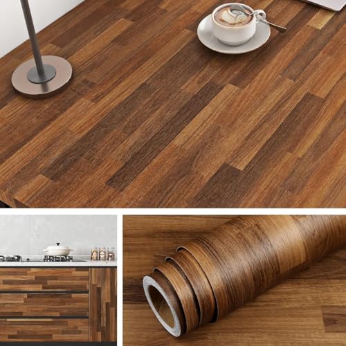 Image of HOME13 Self Adhesive Wood Vinyl Wallpaper Waterproof Old Furniture for Wall, Wall Stickers Door Wardrobe Desktop (Wood Box, 24X48 in)