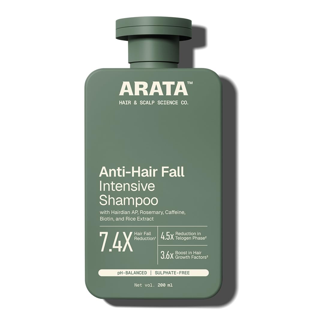 Arata Multi-Active Anti-Hair Fall Shampoo for 7.4X Hair Fall Reduction and 3.6X Increase in Hair Growth Factors | Powered by Hairdian AP, Caffeine, and Rosemary 200ml-image-4