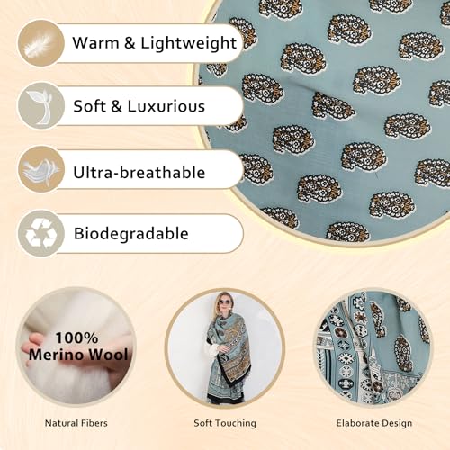 DANA-XU-100-Merino-Wool-Extra-Large-Pashmina-Blanket-Travel-Scarf-Cashmere-Wrap-for-Women-Fall-Winter-Oversize-Shawl-Floral