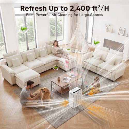 DAYETTE Air Purifiers for Home Large Room Up to 2400 Ft² with HEPA 14 Filter, Pet Air Purifier with Washable Prefilter for Bedroom :WIK1294A - image 5