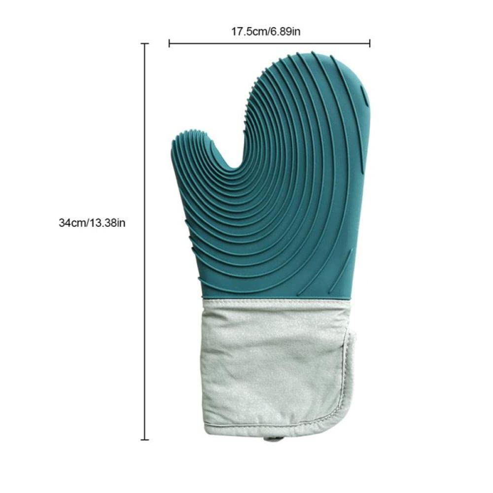 AAPIE 5 pièces/Ensemble Mitaines de Four en Silicone Porte-Pot Vert Gants résistants à la Chaleur Mitaines de Four en Caoutchouc pour Grille-Pain Fours à Micro-Ondes