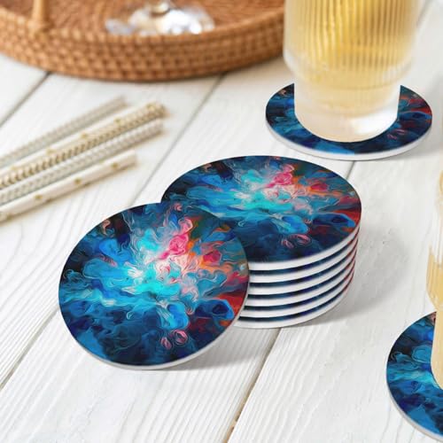 Dessous de verre bleu céramique fini les rayures de table basse - 8
