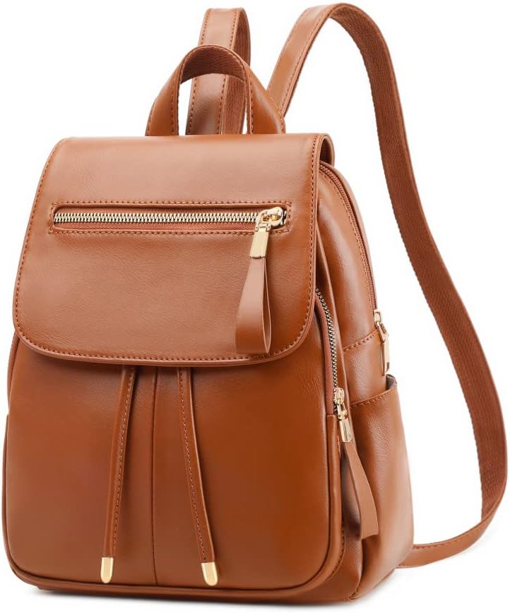B&E LIFE Backpack Mini Backpack PU Leather Ladies Rucksack