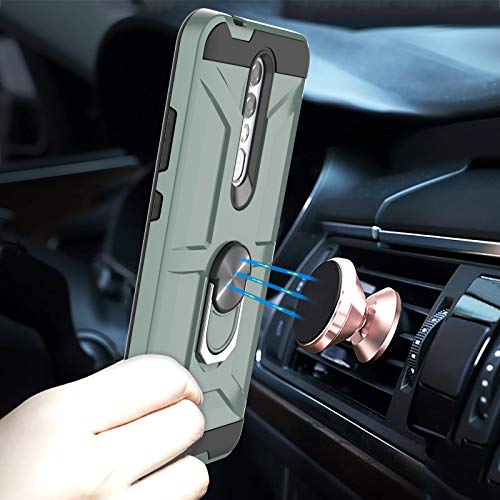 Starlodes Compatible For Coolpad Legacy Brisa Phone Case,Cp3706As Case,[Hd Screen Protector] Shockproof Protective Cover With Rotatable Ring Kicktand Fit Magnetic Car Mount-Midnight Green #TOP5