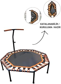 Tutunmal  Katlanabilir Step Trambolin Sekizgen, Turuncu, Ev Tipi Fitness Z plama Trambolini