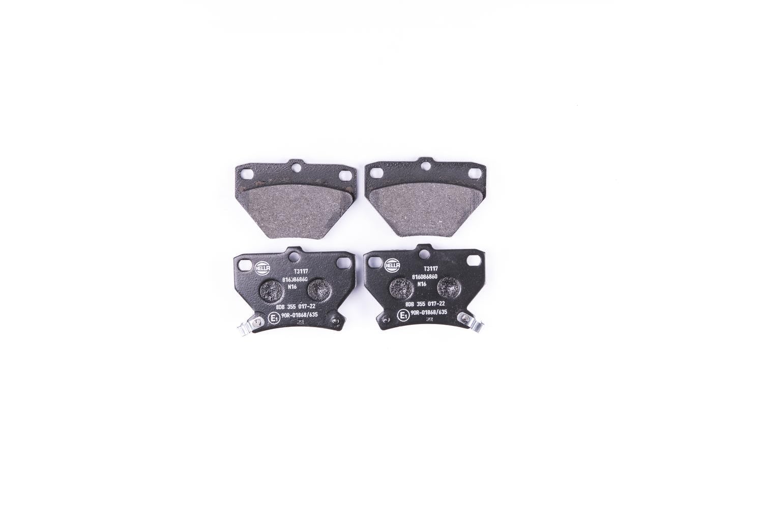 HELLA 8DB 355 017-221 Brake pad set - with acoustic wear warning - T3117 - for e.g. TOYOTA