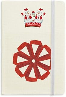 Caderno de boneco de neve de origami vermelho abstrato de Natal capa dura grossa
