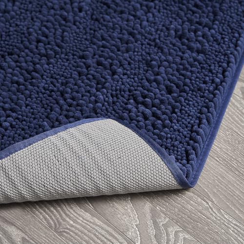 Tapis de bain indigo Laura Ashley Astor en polyester chenille