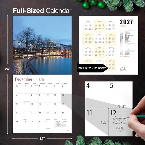 MICASA PRESS Paris 2026 Wall Calendar 12 Month | 12 inch x 24 inch Open ...