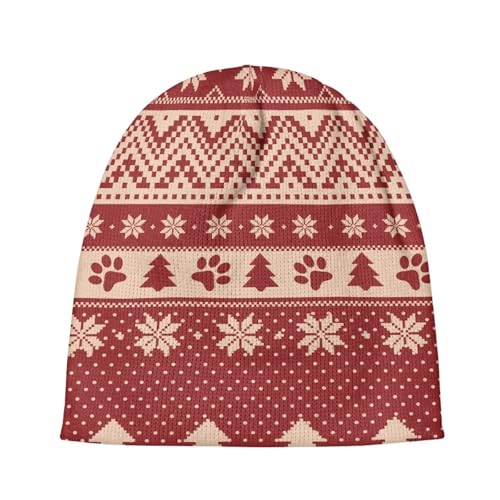 Babrukda Kids Beanie, Christmas Snowflake Skull Hats for Boys and Girls Knit Winter Beanies Cap for Happy New Year Party2