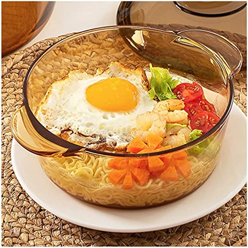 SHANGMAOYO Casseruola in Vetro borosilicato Facile da Pulire, pentola in Vetro Resistente alle Alte Temperature, pentola in Vetro for zuppe riscaldate al Latte pentola Piccola