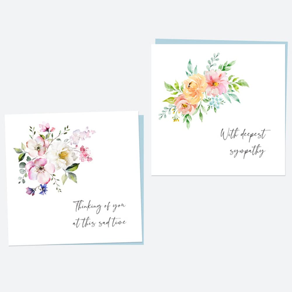 Sponsored Ad – Dotty about Paper Thinking of You & Sympathy - Watercolour Flowers - Pack of 2 (50 0014)