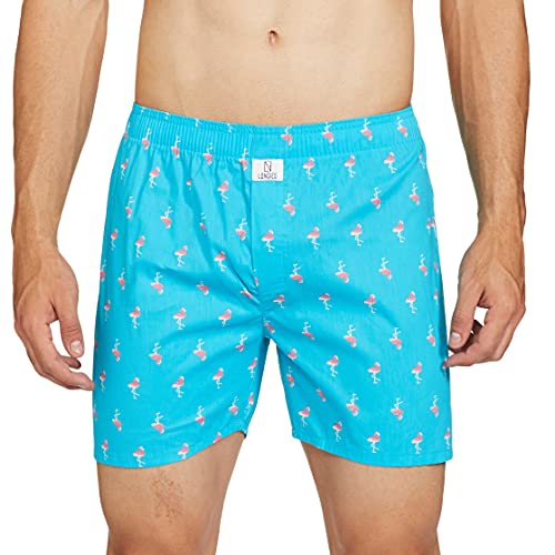 Image of Longies Pure Cotton Mens Boxers Pack of 3 Regular Shorts (LGBOXPO3V003 Navy,Pista,Blue3433 M)