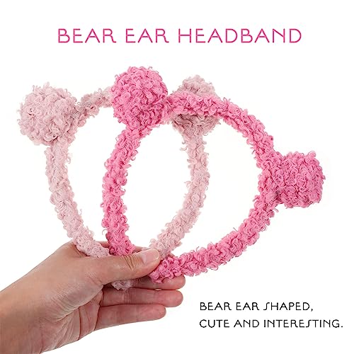 6Pcs Bear Ears Headbands Fluffy Hair Hoops for Party Cosplay, and Costume Supplies, Assorted Colors, Comfortable and Elastic - Image 2