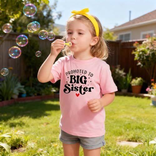 Image of Big Sister Shirt for Girls Toddler Kids Pregnancy Announcement Promoted to Big Sis T-Shirt Summer Short Sleeve Top