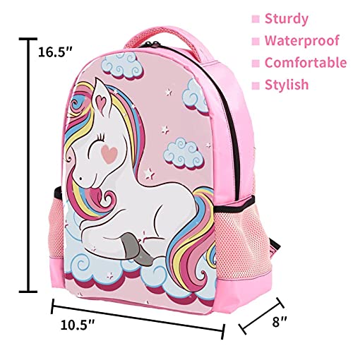 Sac à dos licorne garçon multicolore, cartable scolaire fleuri