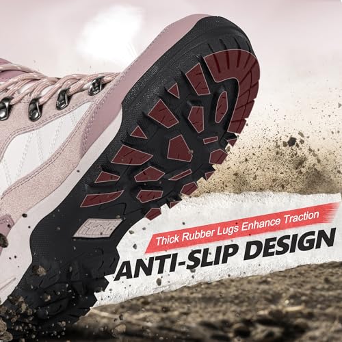R CORD Womens Hiking Boots Breathable Hiking Boots Womens Waterproof Ankle Support Athletic Outdoor Non-slip Durable Hiking Boot for Outdoors4